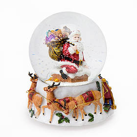 Музичний сніжний шар "Санта з подарунками"12 см (6016-004)