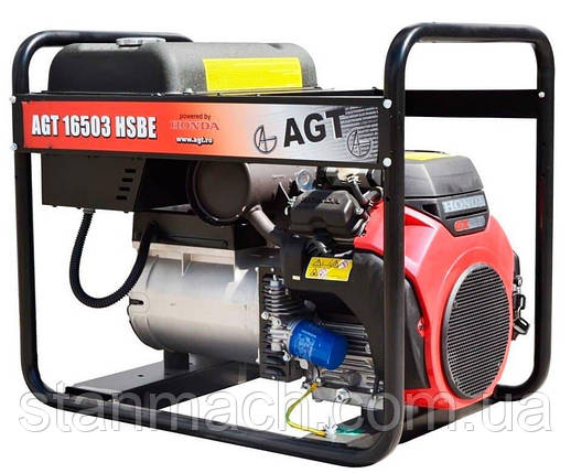Генератор бензиновий AGT 16503 HSBE R45, трифазний, 15,5 кВт, електростартер, бак 45 л, фото 2