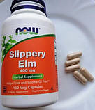 Слизький в'яз NOW Slippery Elm 400 mg 100 капсул вегетаріанських, фото 2