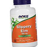 Слизький в'яз NOW Slippery Elm 400 mg 100 капсул вегетаріанських, фото 9