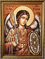 Икона именная Архангел Михаил из янтаря, Іменна ікона з бурштина " Св. Архангел Михаїл "