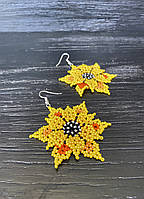 Сережки ручної роботи Соняшники