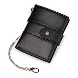 Чоловічий гаманець з натуральної шкіри. Шкіряний гаманець чоловічий портмоне зі шкіри Чорний, фото 8