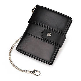 Чоловічий гаманець з натуральної шкіри. Шкіряний гаманець чоловічий портмоне зі шкіри Чорний