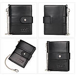 Чоловічий гаманець з натуральної шкіри. Шкіряний гаманець чоловічий портмоне зі шкіри Чорний, фото 4