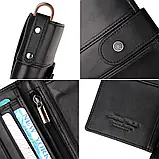 Чоловічий гаманець з натуральної шкіри. Шкіряний гаманець чоловічий портмоне зі шкіри Чорний, фото 5