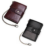 Чоловічий гаманець з натуральної шкіри. Шкіряний гаманець чоловічий портмоне зі шкіри Чорний, фото 3