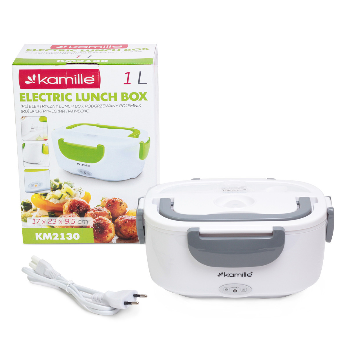 Ланч-бокс з підігрівом Kamille KM-2130 1л сірий