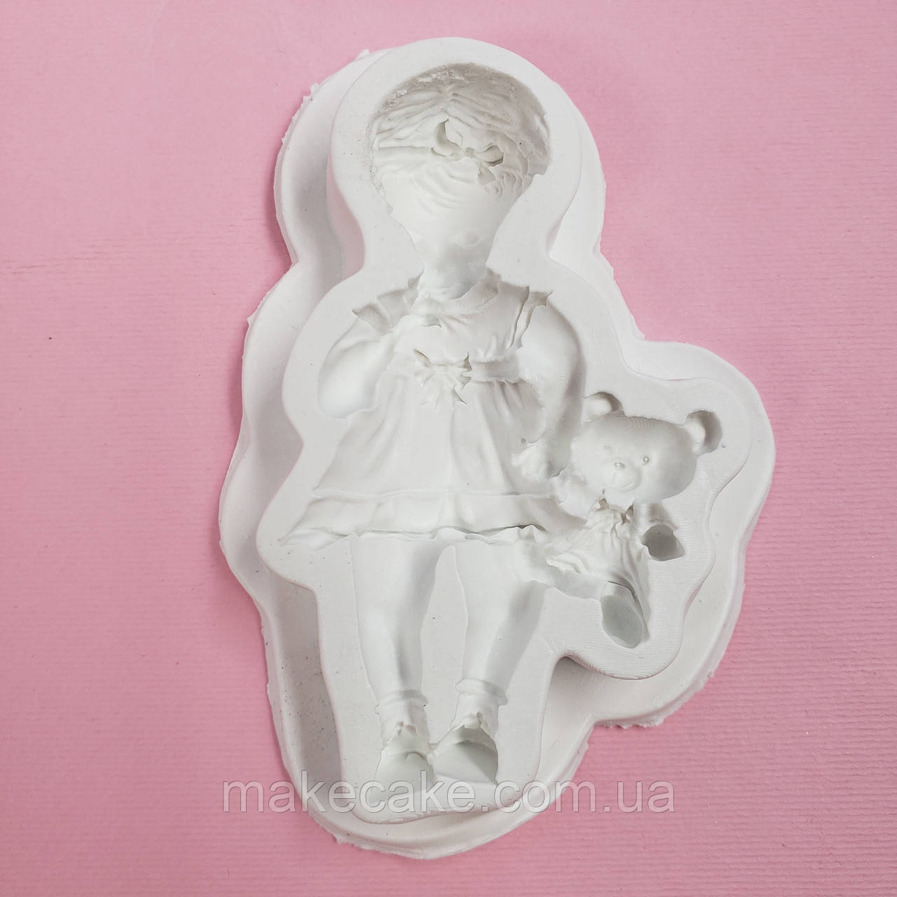 Силіконовий молд Дівчинка з іграшкою 6.0х9.0 см, фото 1