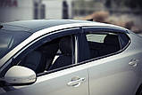 Дефлектори вікон з хром молдингом, вітровики Kia Optima K5 2010-2014 (AVTM), фото 9
