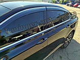 Дефлектори вікон з хром молдингом, вітровики Volkswagen Passat B8 Variant 2014- (нерж 3D)), фото 5