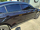 Дефлектори вікон з хром молдингом, вітровики Volkswagen Passat B8 Variant 2014- (нерж 3D)), фото 6