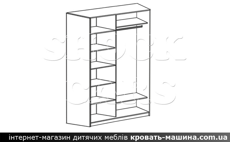 Детская мебель Тачки Шок Драйв, мебель в детскую комнату: комод, шкаф, полка, шкаф купе, письменный стол - фото 8 - id-p553296292