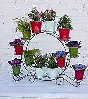 Віконна Металева Підставка для квітів на 12 Горщиків "Кільце"