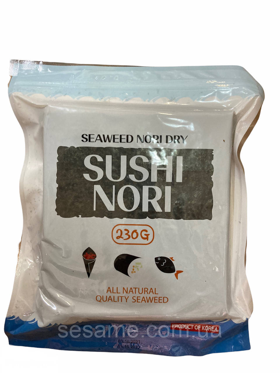 Водорості Норі Sushi Nori, 100 аркушів 230 грамів (Корея)