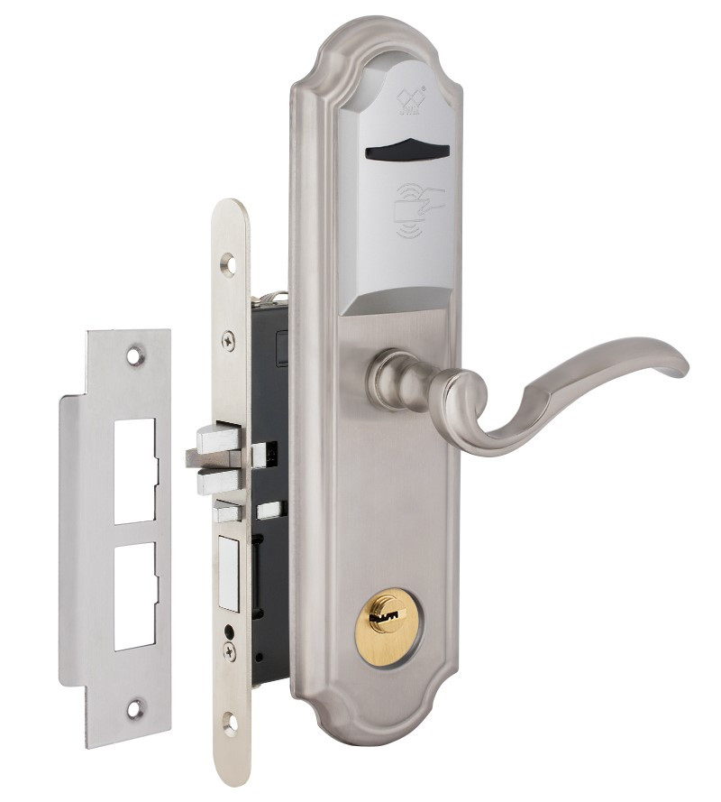 Готельний замок JWM F3-PP G-handle MIFARE ADEL 38-55 мм лівий нерж. сталь (Китай)