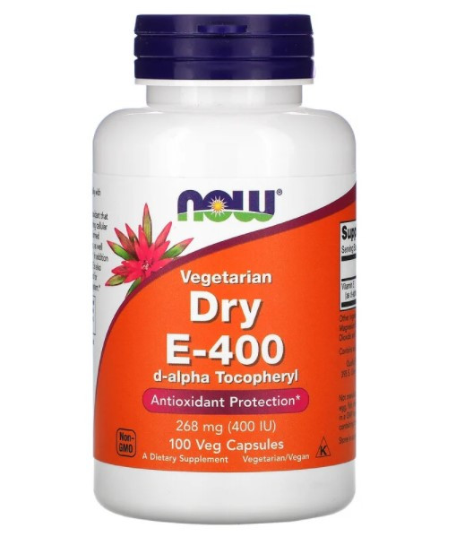 Вітамін Е NOW Dry E-400 (268 mg) vegetarian 100 вег капс