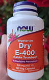 Вітамін Е NOW Dry E-400 (268 mg) vegetarian 100 вег капс, фото 8