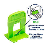 Кліпса системи вирівнювання плитки 1,0 мм Plitkom 100 шт, фото 2