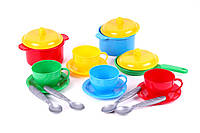 Детский пластиковый игровой Набор деткой посуды Маринка 1 ТехноК игрушечный набор посудки для девочки