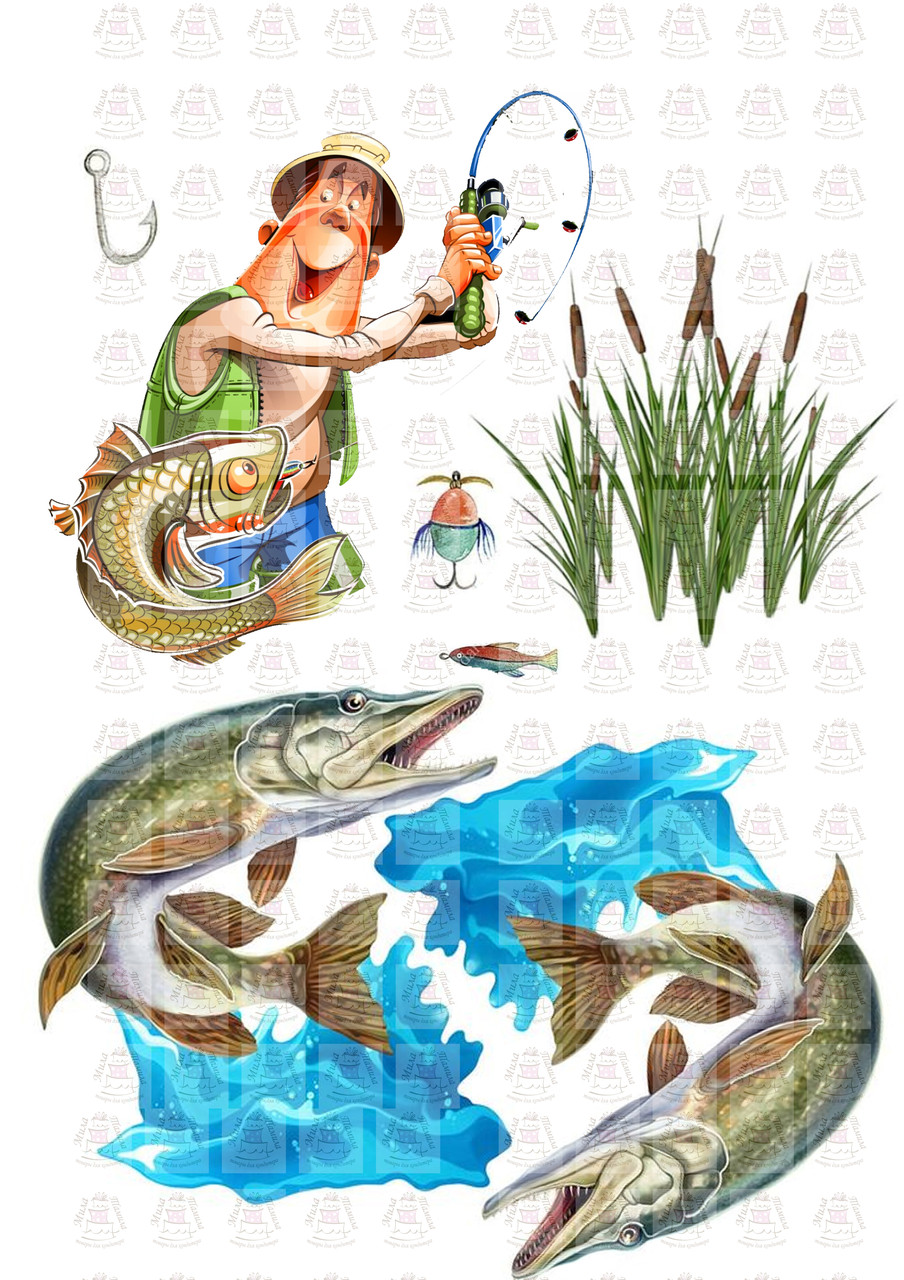 Вафельна картинка Рибак (201069)