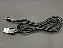 Магнітний Micro USB кабель TOPK 1метр зарядний шнур з LED підсвічуванням, фото 5
