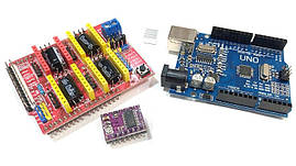 Контролер Arduino UNO + CNC Shield V3 + 4 драйвера DRV8825
