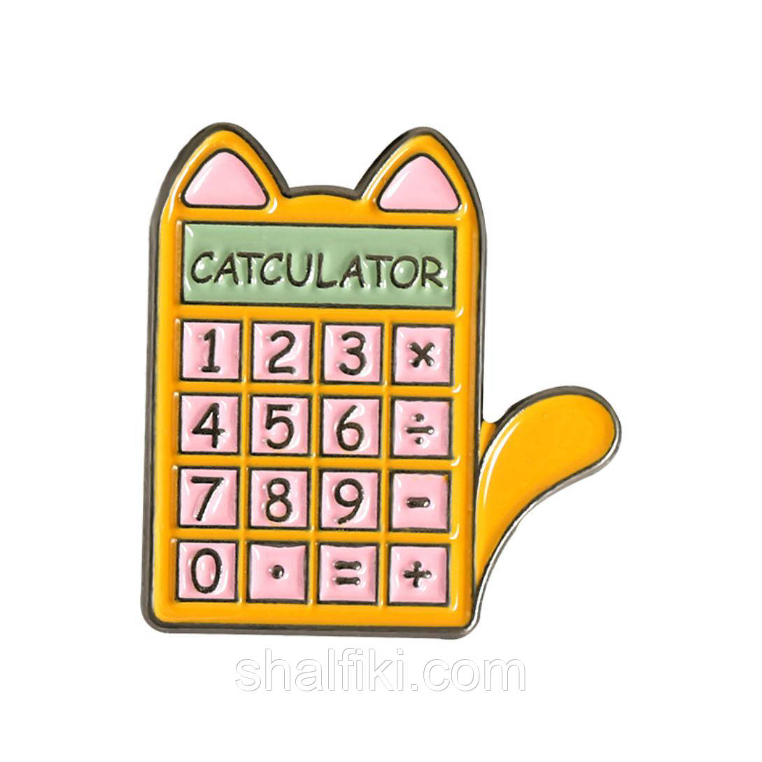 "Кіт калькулятор Кіткулятор Catculator" значок (пін) металевий, фото 1