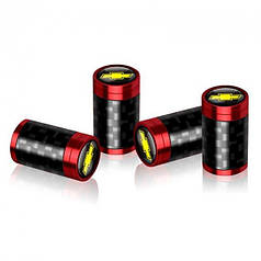 Захисні ковпачки на ніпель для Chevrolet Alitek Carbon Style Red Шевроле (4 шт.)