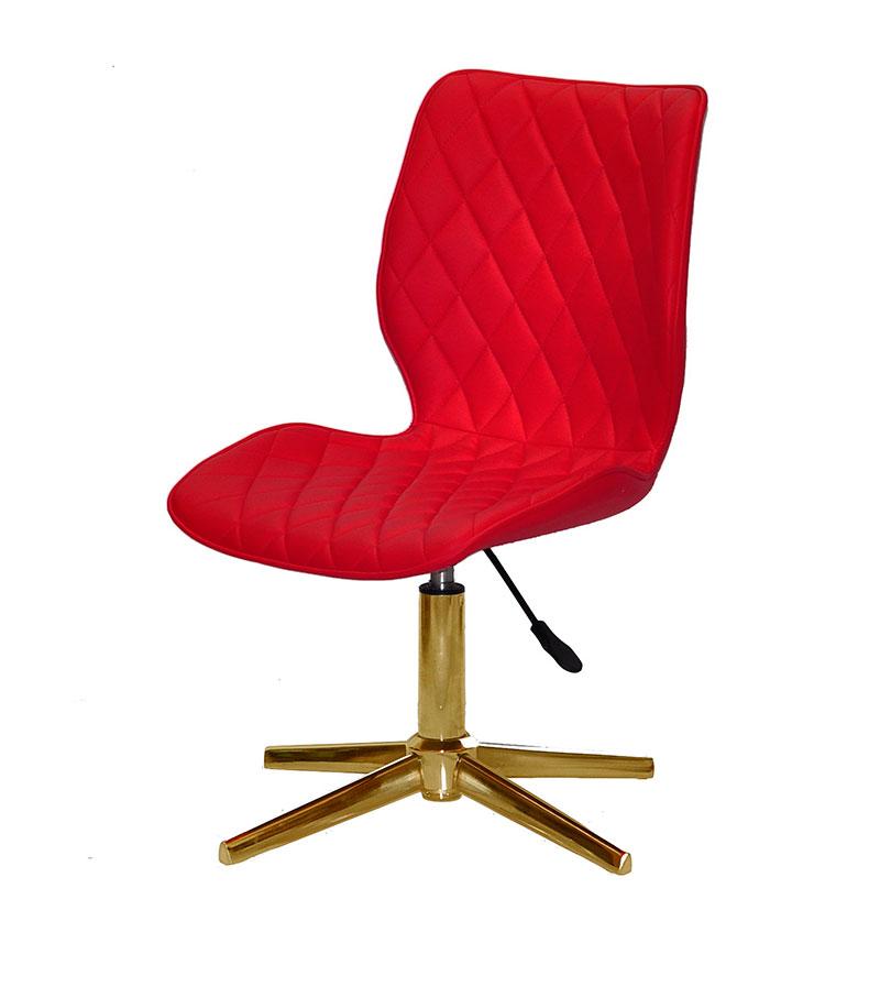 Стілець Toni GD — Modern Base червоний 1007 шкірозамінник на золотій хрестовині на стопах, фото 1