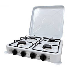 Настільна газова плита-таганок Mirta GS-1004LW на 4 конфорки з верхньою кришкою