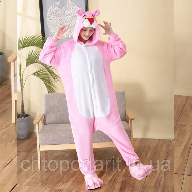 Пижама Кигуруми взрослый "Розовая пантера" размер XL Код 10-3983