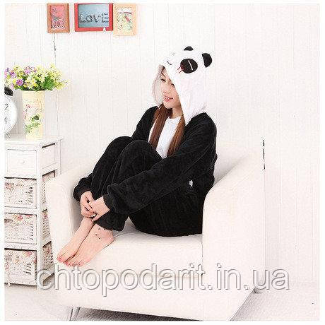 Пижама Кигуруми взрослый "Панда" черный окрас размер S Код 10-3968