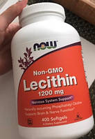 Лецитин без ГМО NOW Lecithin 1200 mg Non - GMO 400 гелевых капсул