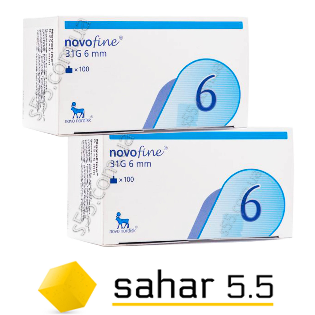 Голки інсулінові Новофайн 6мм 2 уп. по 100 шт. - Novofine 31G