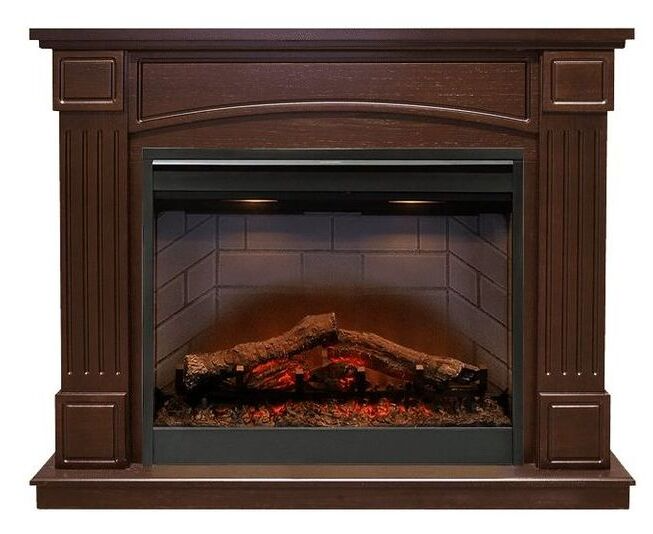 Класичний каминокомплект Fireplace Болівія Темний дуб ефект живого вогню зі звуком і обігрівом