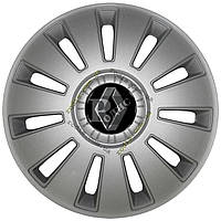 Ковпаки колісні "REX" 16" з емблемою Renault (сріблясті) Kenguru — Ковпаки Renault 16"