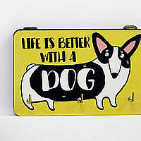 Ключниця настінна Life is better with a dog 10x15 см (KEDL_21S011)