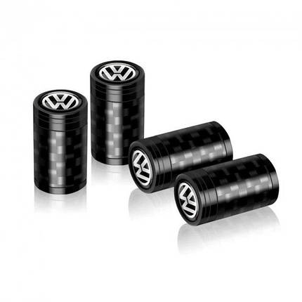 Ковпачки на ніпель для Volkswagen Alitek Premium Carbon Black Фольксваген (4 шт), фото 2