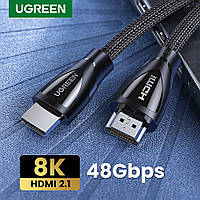 Кабель HDMI v2.1 Ugreen 8K60Hz 3D 48Gbps HDR 4K120Hz 2K144Hz 2м (черный)