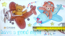 Наклейки для декору стін "Ведмедик на відпочинку" наклейки для дітей 100*70см (лист 50*70см), фото 2
