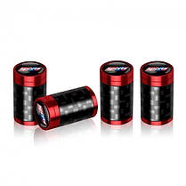 Ковпачки на ніпель Спорт Alitek Premium Carbon Red Sports (4 шт), фото 3
