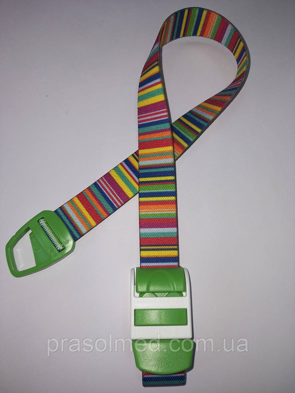Джгут для забору крові, автоматичний 500125 Принт “Райдуга” із зеленою застібкою 1шт., фото 1