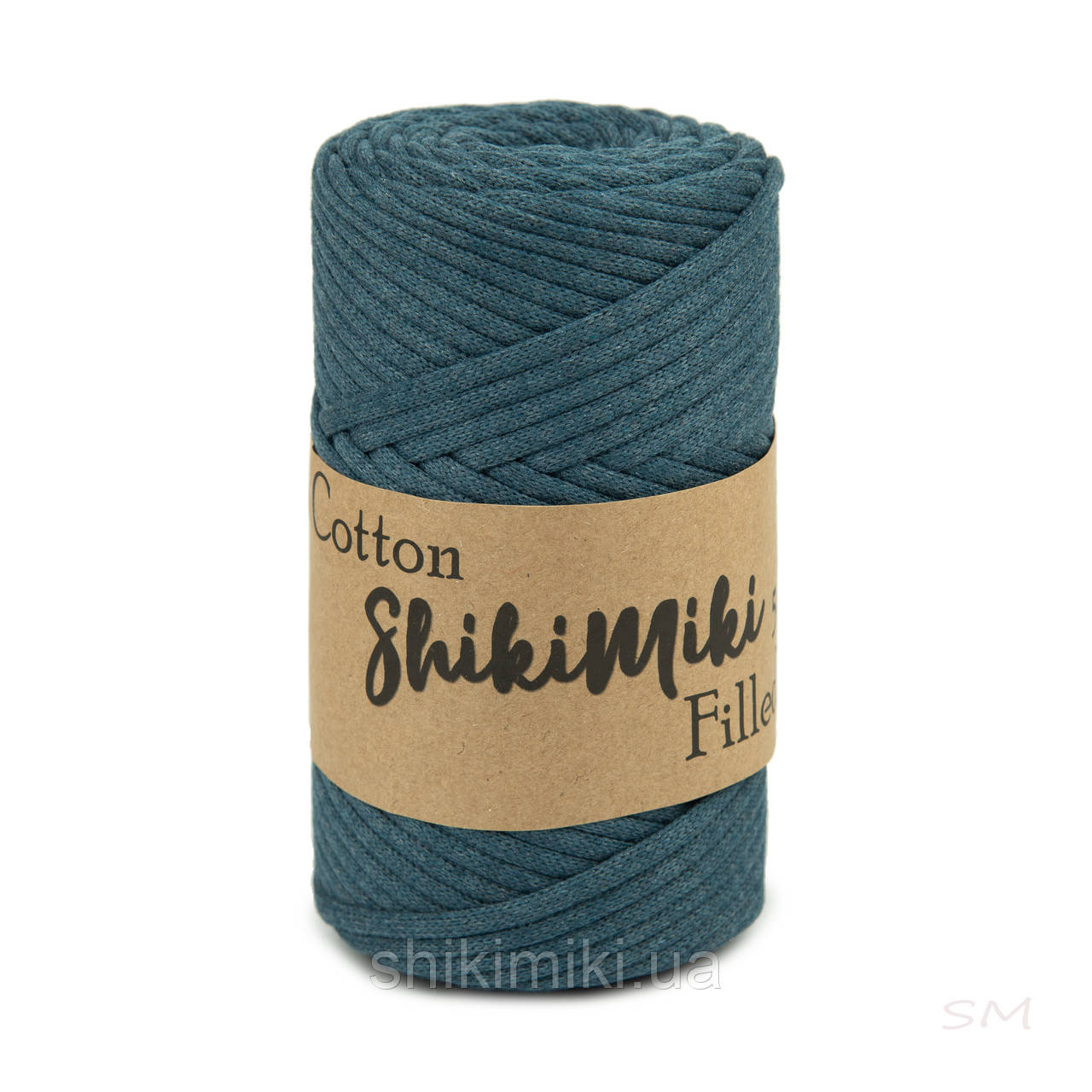 Трикотажний бавовняний шнур Cotton Filled 5 мм, колір Джинсовий