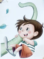 Наклейка Хлопчик веселиться з жирафом і слоном (лист 60 х 90 см) Б325 DXDL-AB, фото 3