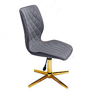 Стілець Toni GD — Modern Base сірий 1004 велюр на золотій хрестовині на стопах, фото 5