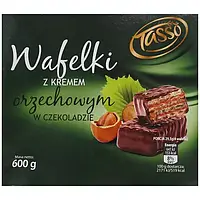 Вафли в шоколаде с ореховым кремом Tasso Wafelki 600г