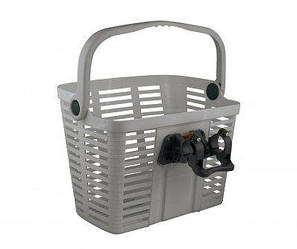 Кошик Bellelli Plaza Argento з кріпленням на кермо, пластиковий, сірий