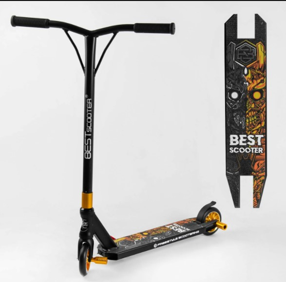 Трюковий самокат Best Scooter HIC-система, ПЕГІ, алюмінієвий диск і дека, ширина керма 52 см, колеса 110 см