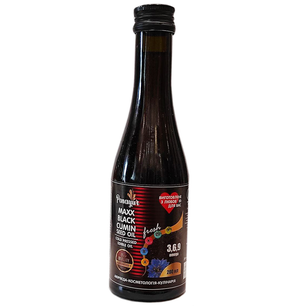 Олія чорного кмину Black Cumin Seed Oil Panayur 200 мл, фото 1